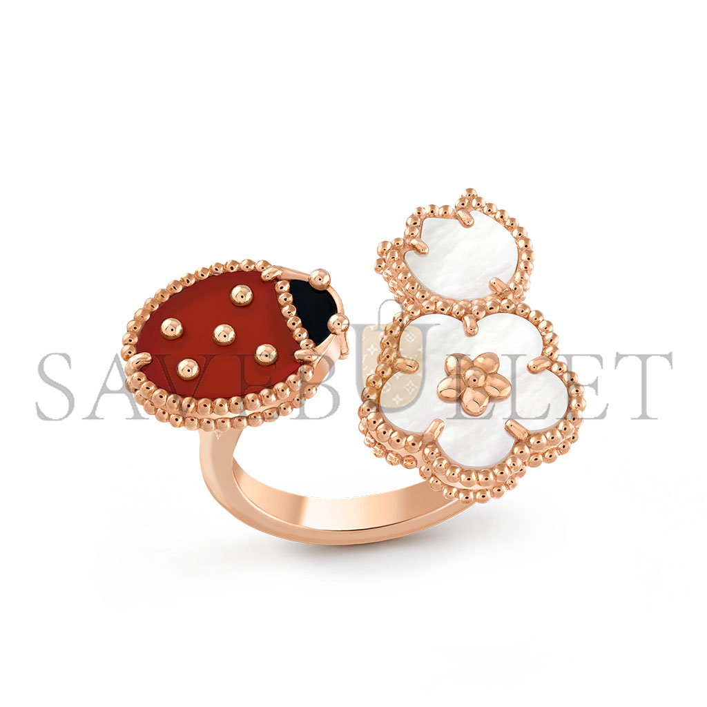 V*N CL*F arpels lucky spring between the finger ring vcarp9x300